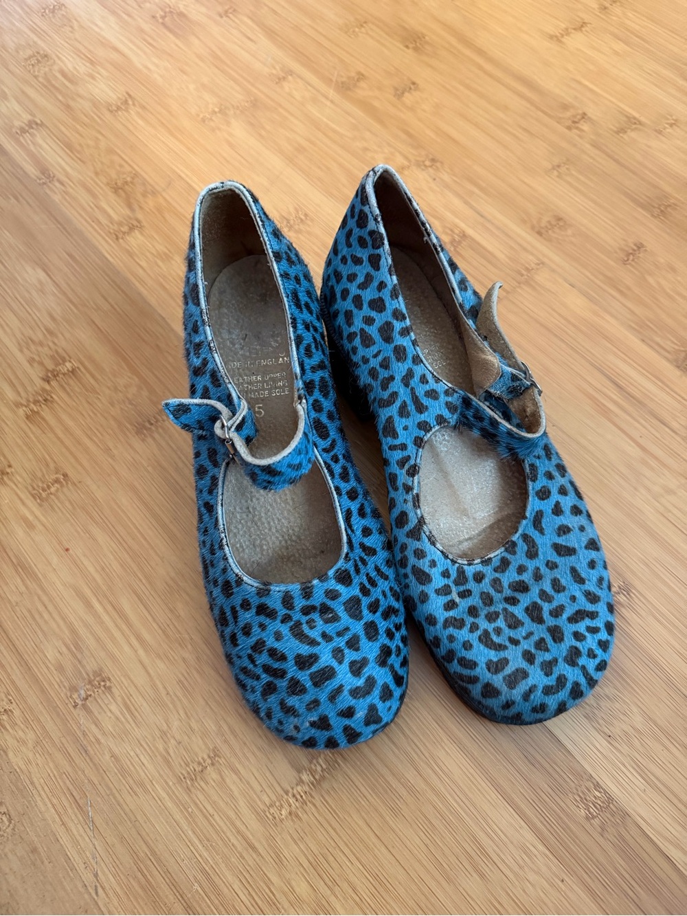 Blue Leopard Mary Jane Shoes